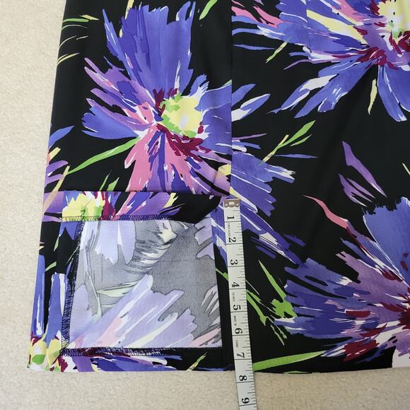 EUC Connected Apparel 6 Bodycon Dress Back Zip Back Slit Vibrant Multicolor - Picture 14 of 16